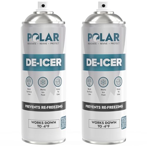 Polar De-Icer Spray for Car Windshield - 2 x 17 Fl Oz | Fast-Acting & Stops Re-Freezing | Instantly Melts Ice and Frost at −4°F | Spray Deicer for Car Windscreens, Mirrors, Headlights, Locks & Gates