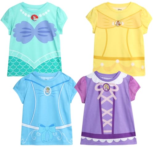 Image of Disney Princess Minnie Mouse Toddler Girls Short Sleeve Graphic Tees 4 Pack