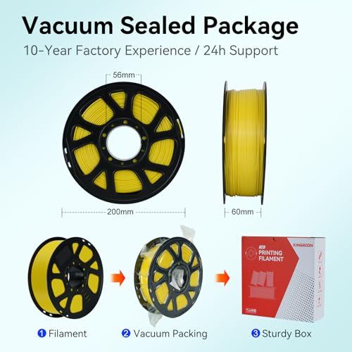 Image of Kingroon 10kg PLA 3D Printer Filament Bundle, Neatly Wound PLA Filament 1.75mm ±0.02mm, 1kg per Spool, 10 Pack(Black+White+Grey+Red+Yellow+Green+Blue+Orange+Silver+Transparent)