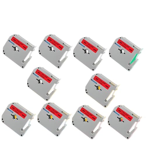 10 �p�b�N 9mm ���n�ɔ� MK221 M221 M-K221 M ���x���e�[�v PT-80 PT-110 PT-65 PT-70 PT-88 PT-90 ���x�����[�J�[�ƌ݊�������(Black on Red)