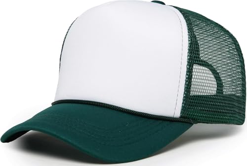 Image of Funky Junque Foam Trucker Hat, Trucker Hats for Women & Men - Blank Adjustable Snapback Mesh Back Baseball Cap