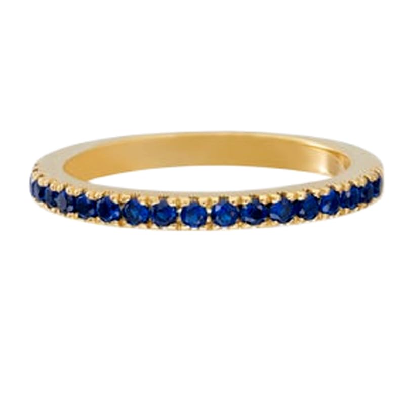 Bague d'éternité saphir bleu en argent 925 pour un éclat durable