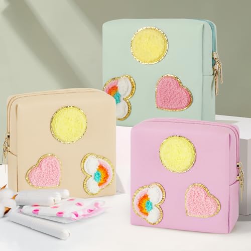 Image of airogym Period Bag for Women, Sanitary Napkin Storage Bag, Functional PU Leather Sanitary Pad Bags for Panty Liners, Tampons, Menstrual Cup Pouches, Sanitary Pads Organizer