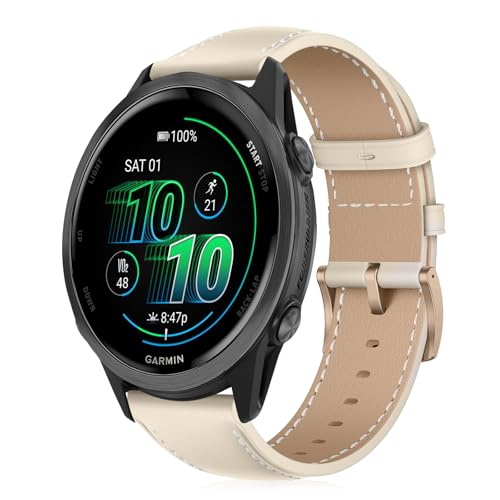 Correa de cuero delgada para Garmin 20mm compatible miniatura 1