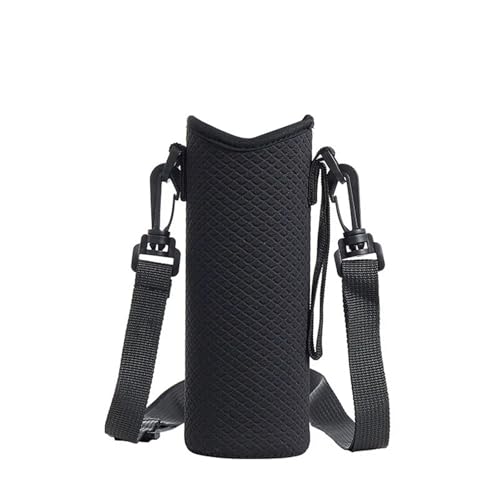 AYWTIUN Bolsa Porta Botella de Agua 2 portabotellas portátiles con Aislamiento, con cordón y portavasos, Accesorios for Camping. para Deportes Senderismo Viajes(Black)