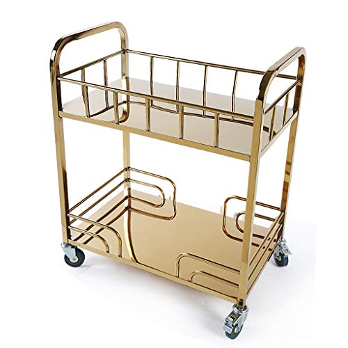 Preisvergleich Produktbild Chenglei- Werkzeugwagen - Edelstahl Titanium Service Car Teewagen Hotel Dessert Auto Trolley Mobile Regal Mehrzweckwagen (Size : 72x42x84cm)