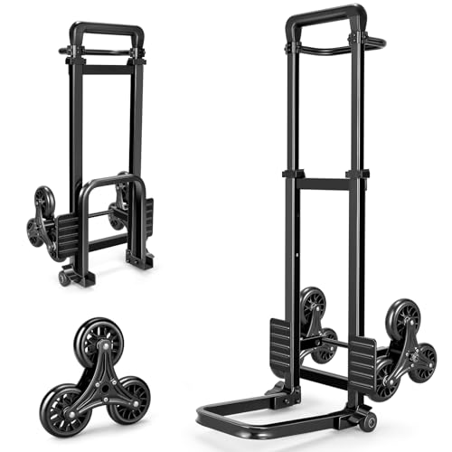 KEDSUM Stair Climbing Dolly, 500lbs Heavy Duty Dolly for Stairs, Upgrade Effortless Pushing Stair Climbing Cart, Thickened Iron Tube Dolly Cart with Wheels for Stairs, 8 Wheels & Telescoping Handle by KEDSUM - Used condition - US$93.99