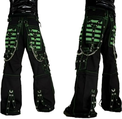Men Extreme Bondage Skater Alternative Gothic Punk Rocker Cyber Goth Steampunk Biker Pant