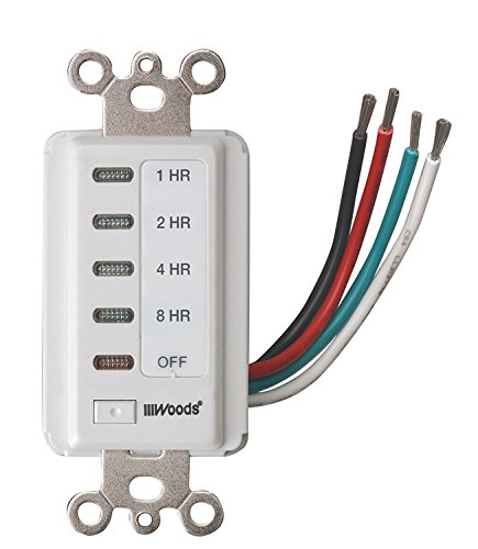 Southwire Woods In-Wall 8-Hour Digital Countdown Timer - Automatic Shut-Off Timer - Energy-Efficient Wall-Mounted Timer - Durable Digital Timer - Easy-Installation Indoor Timer