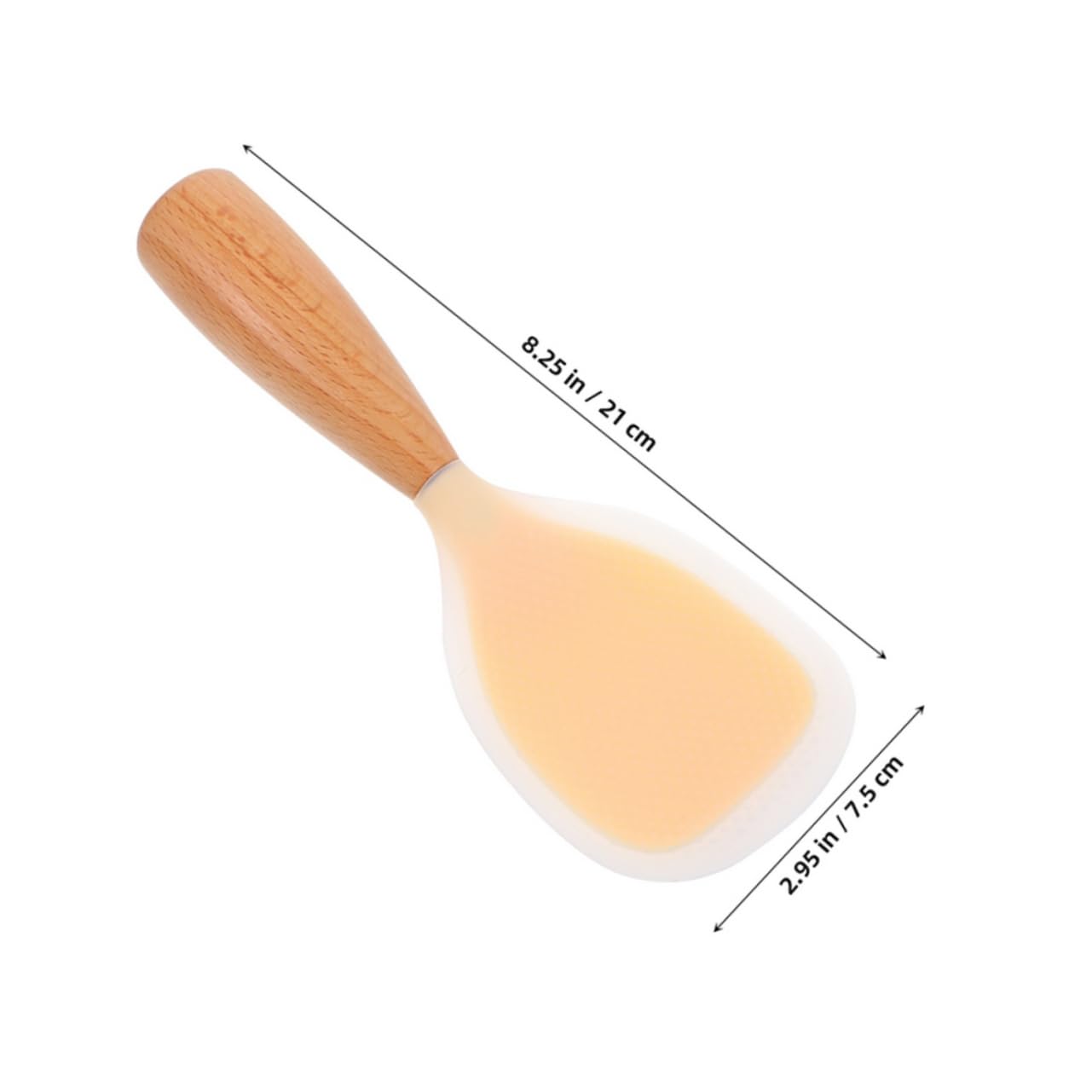 CIYODO 3PCS Nonstick Silicone Rice Spoons with Wooden Handle Heat Resistant Standing Paddle for Easy Serving Kitchen Utensils for Rice Cooking and Serving