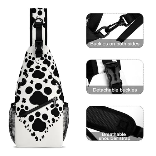 Mochila deportiva de pecho con diseño Dog Paw Print Love Heart miniatura 3
