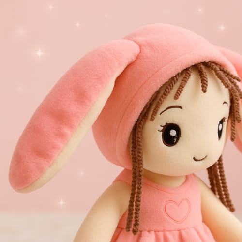 Image of Cute Plush Toy for Kids | | Soft Toys | Birthday Gift for Girls /Wife, Boyfriend /Husband, Soft Toys for Girls, Baby Toy (Random Color) Pack of 1 (Bunny Ear Girl Do)
