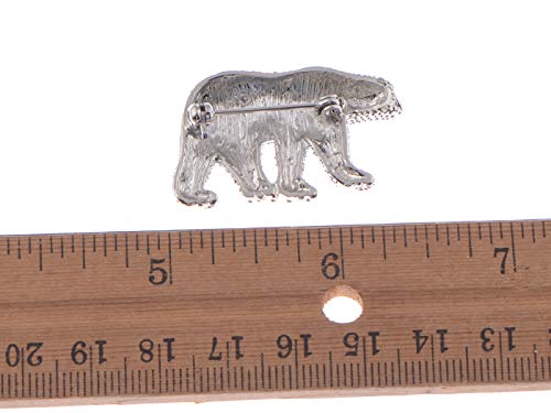 Image of Alilang Women's Polar Bear Brooch Clear Crystals Christmas Winter Holiday Pin Shawl Scarf Brooch
