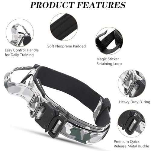 Ledeak Tactical Dog Collar, Padded Breathable Soft Nylon Pet Collar with Heavy-Duty Metal Buckle - Image 3