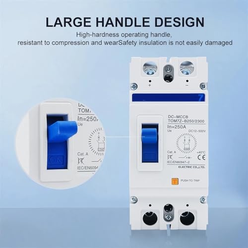 Interruptor magnetotérmico 500V DC protector de sobrecarga para placas solares 100A 3