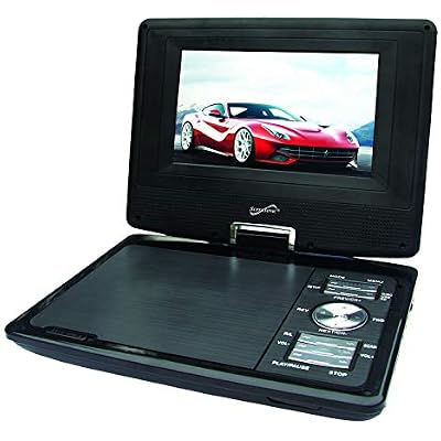 SuperSonic Portable TFT Swivel Display DVD Player مع موالف تلفزيون رقمي ومدخلات USB / SD ومتوافق مع AC / DC لـ RVs و 7 بوصة