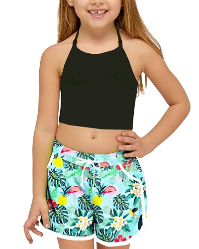 Image of Deerose Kids Hawaiian Swim Board Shorts Quick Dry Active Swim Trunk 5-14 Years