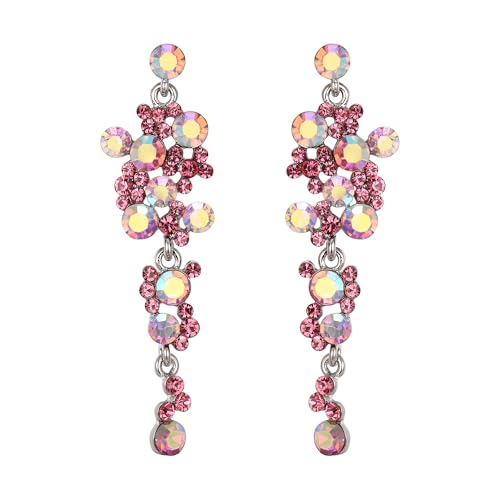 EVER FAITH Damen Ohrringe Kristall Hochzeit Party Bohemian Boho Blumen...