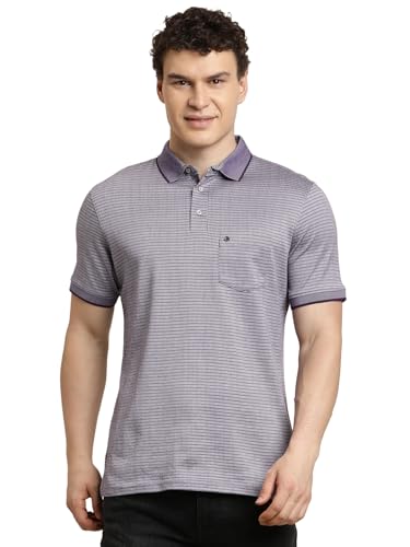 Polo violet pour homme Turtle en pur coton coupe ajustée