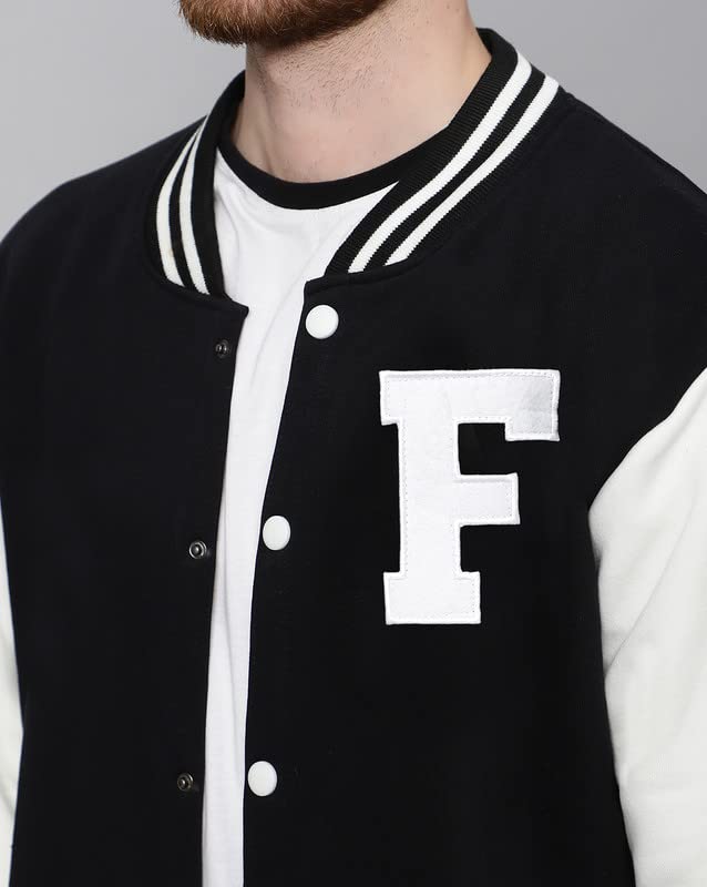 Image of BE SAVAGE Men's Cotton Blend Standard Length Varsity Jacket