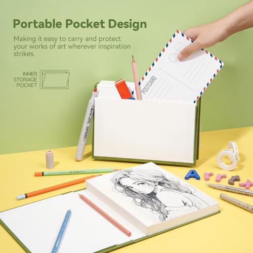 Artist Paint Set & Arrtx Premium Hardcover Sketch Book, 60 Sheets/120 Pages, Arrtx Top Valve Action Marker Pen, Set of 24 Colors Simptap Acrylic Paint Pens image 12