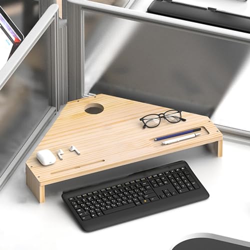 Rangement for ordinateur portable et support d'écran marron naturel