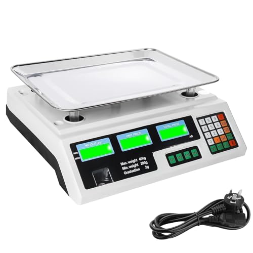 Balance de prix électronique LCD 40 kg x 2 g Balance de prix numérique LCD Balance de poids alimentaire commerciale