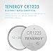 Tenergy 3 Volt Battery CR1225, Button Cell Batteries, Ideal for Thermometers, Key Fobs, Laser Pointers, Medical Devices, Calculators, and More, 5 Count