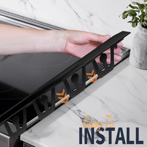 Image of T-Shape Stove Gap Covers Stainless Steel, 2 Pack Stove Gap Filler Easy Retractable Length 13.8 inch to 27.5 inch, Width 1.85 inch - ALMCALS Oven Gap Filler Stove Guards Range Trim Kit