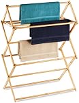 Bartnelli Bamboo Laundry Drying Rack for Clothes, Wood Clothing Dryer, Extreme Stability, Heavy Duty Built, Foldable, Collapsible Space Saving | Indoor-Outdoor Use - Pre-Assembled (Full-Size)