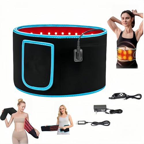 Red Light Belt for Stomach Fat,Red Light Therapy Belt, Infrared Light Therapy & Red Light Therapy for Body – Near Infrared Lipo Belt for Home Slimming, Waist Trimming & Muscle Comfort