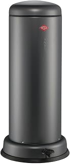 Wesco Big Baseboy Abfallsammler in der Farbe graphit matt, pulverbeschichtetes Stahlblech, 30 Liter Volumen, eingebauter Dämpfer, Metall-Fußtritt mit Gummitrittfläche