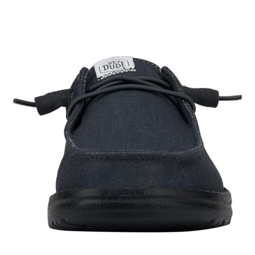 Image of HEYDUDE Women's Wendy Canvas, Womens Shoes, Women's Slip-on Loafers, Comfortable & Light-Weight Black /Black
