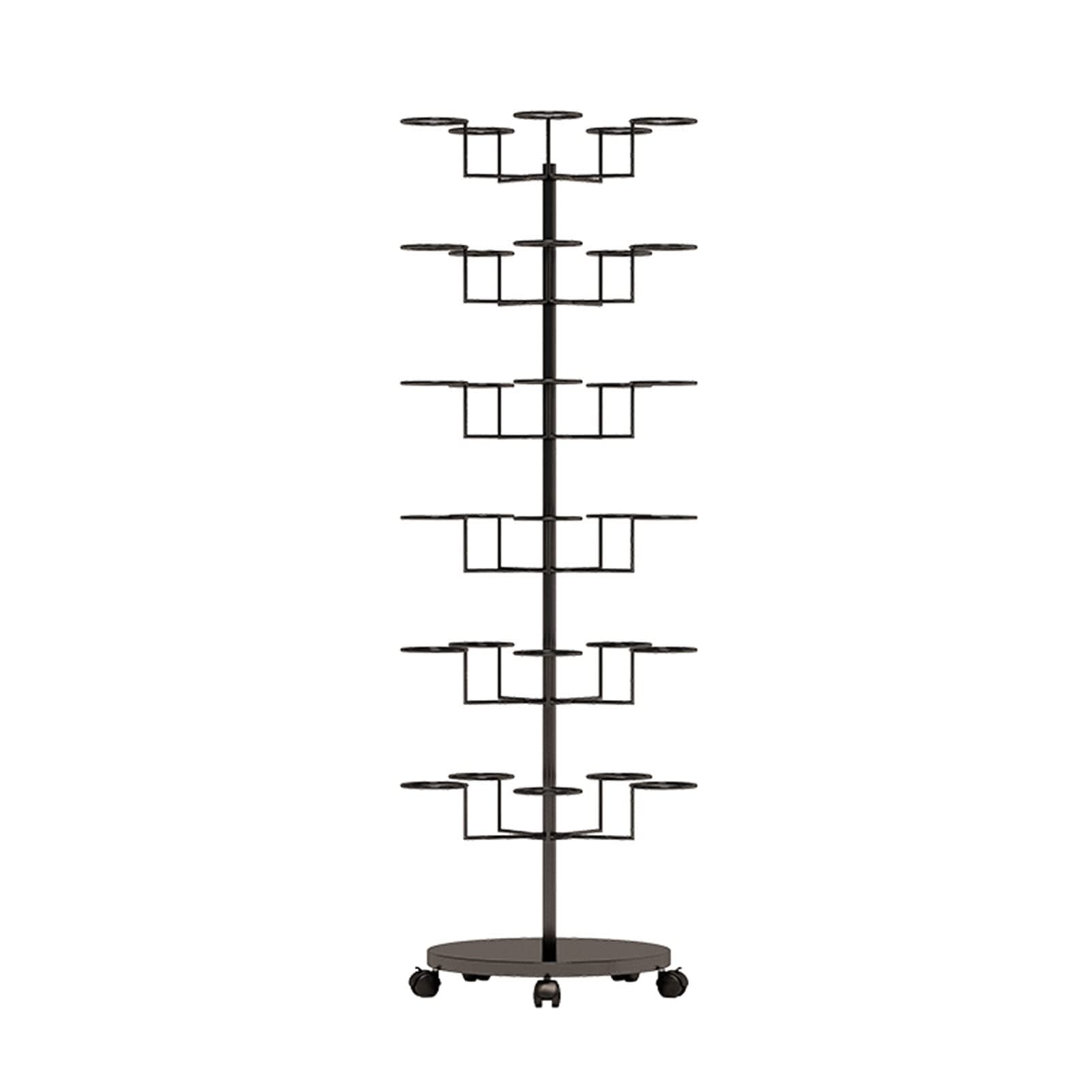 Organizador con ruedas para gorras de béisbol, color negro, ideal para almacenamiento en el hogar y la tienda