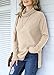 HWOKEFEIYU Women's Fall Casual Turtleneck Long Sleeve Side Split Knit Pullover Sweater(Beige,Small)