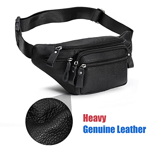 OrrinSports Leather Waist Bag Multiple Pockets Fanny Pack for Women Men Daily Life and Travel Outdoor - Image 4