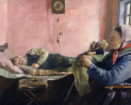 Pintura en lienzo de Christian Krohg en formato 60x90cm con acabado artistico vintage