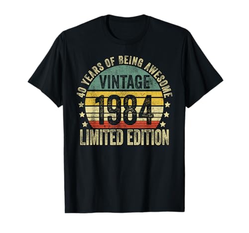 40 Year Old Gifts Vintage 1984 Limited Edition 40th Birthday T-Shirt