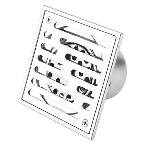 Edelstahl Quadratische Bodenablauf Anti Geruch Bodenablauf Duschabfluss für Küche Badezimmern Toiletten Badezimmer(110 * 110mm)