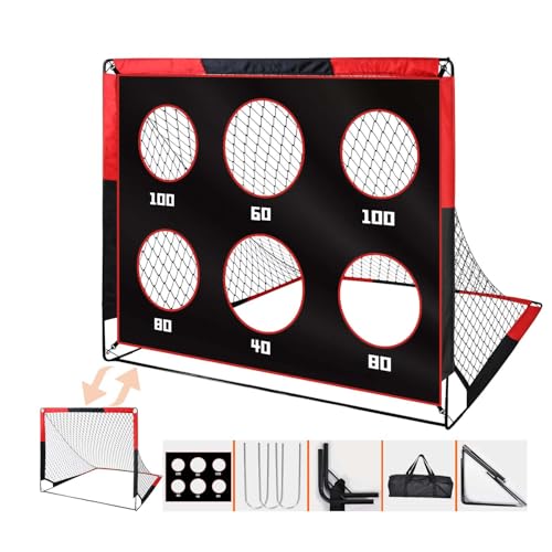 2 in 1 Kinder-Fußballtor, Pop-up-Fußballnetz mit Zieltor, 4...