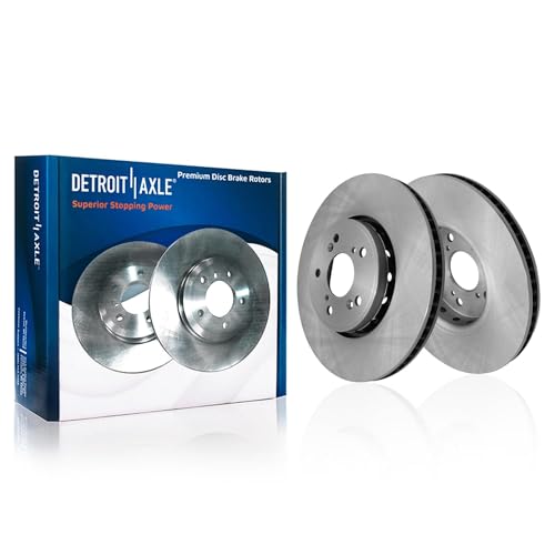 Image of Detroit Axle - Front Brake Kit for Acura 2016 ILX, Disc Brakes Rotors Ceramic Brake Pads Replacement: 12.28 inch inch Rotors
