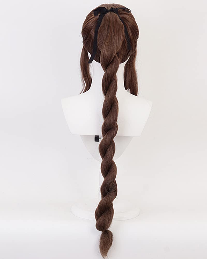 miccostumes Women's Anime Cosplay Wig Long Dark Brown Hair With A Black Ribbon Halloween Party (onesize) - Image 3