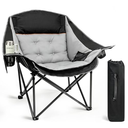 Slendor Oversized Camping Chair,Heavy-Duty Padded Folding...