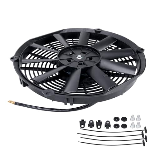 Laikoutd Ventilador de refrigeración automotriz de 12V, radiador eléctrico de Motor Potente de 80W para refrigeración de Aire Acondicionado con disipación de Calor Mejorada