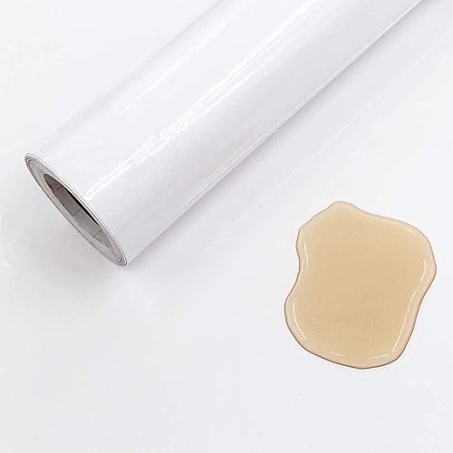 Miniatura 7 de Abyssaly Papel adhesivo blanco brillante, película de vinilo extraíble, autoadhesivo, despegar y pegar, para decorar papel pintado pintable,