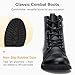 Vepose Women's Black Ankle Boots Lace up, Flat Fashion Combat Booties Low Heel, 910 Size 8.5 US (CJY910 Black 08.5)