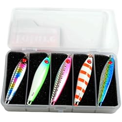 Señuelos De Pesca Marca Duo Tolure Jig Señuelos 30g Metal Fundido Pesca en Agua Salada Jigging, Recubrimiento de Papel Láser Luminoso Kit de Señuelos de Pesca Aparejos para Platija Salmón Dorada Caballa Trucha 5 Piezas/Caja