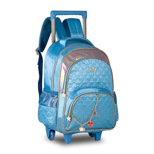 Mochila Rodinha 16 Sweet Queen Matelassê Azul - Clio Style
