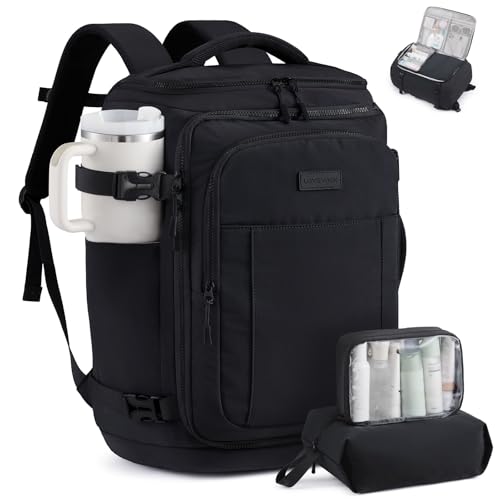 LOVEVOOK Travel Backpack for Women & Men, 26L Airline Approved Personal Item Carry On Backpack, Lightweight with 2 Packing Cubes, Waterproof Daypack for Work, Gym & Weekend Travel