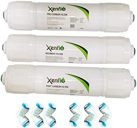 Seazone Carbon Inline Set 1 Pcs Sediment Filter, 1 Pcs Pre Carbon Filter, 1 Pcs Post Carbon Filter, 6 Pcs Connector